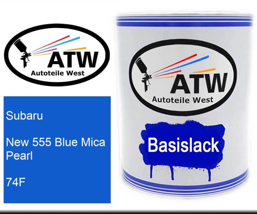 Subaru, New 555 Blue Mica Pearl, 74F: 1L Lackdose, von ATW Autoteile West.